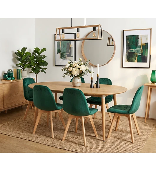 Comedor Mesa Expandible (100 - 180cms) + 6 Sillas Capitonne Velvet