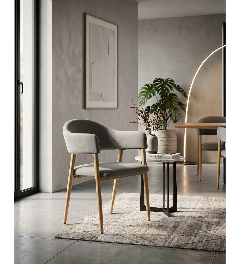 Comedor Warwick + 4 Sitiales Siena Lino