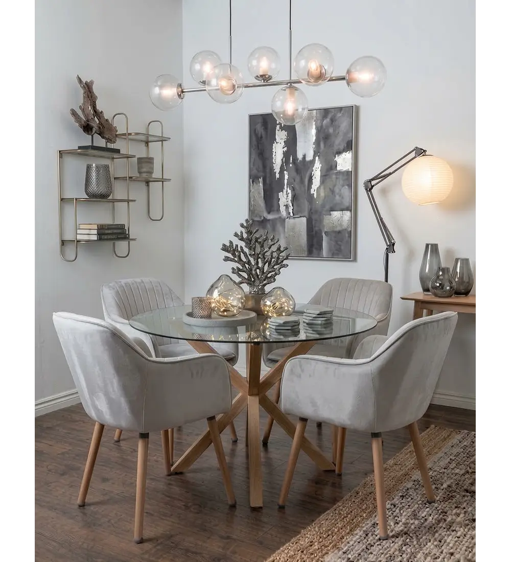 Comedor Warwick 120cms  + 4 Sitiales Diamante 2.0