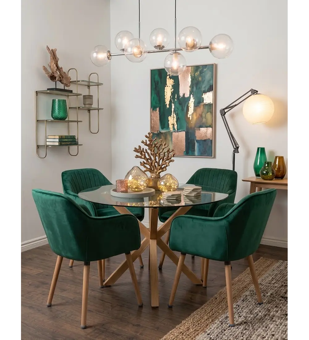 Comedor Warwick 120cms  + 4 Sitiales Diamante 2.0