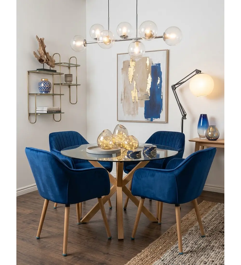 Comedor Warwick 120cms  + 4 Sitiales Diamante 2.0