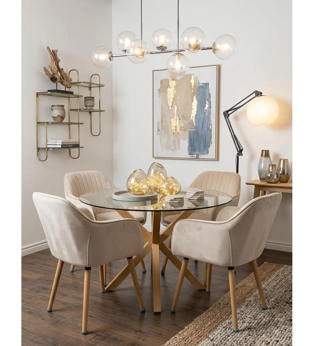 Comedor Warwick 120cms  + 4 Sitiales Diamante 2.0
