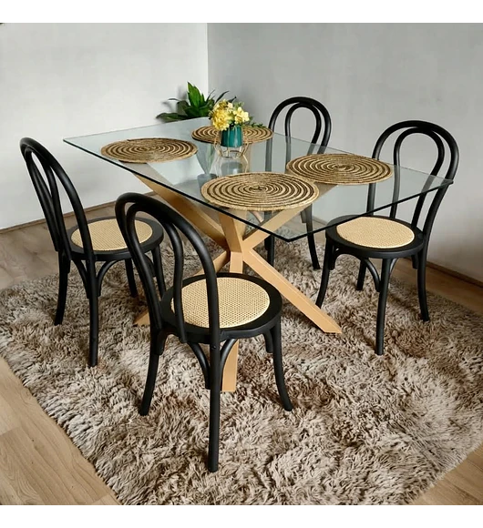 Comedor Madrid 140x90cms + 4 Sillas Amelia