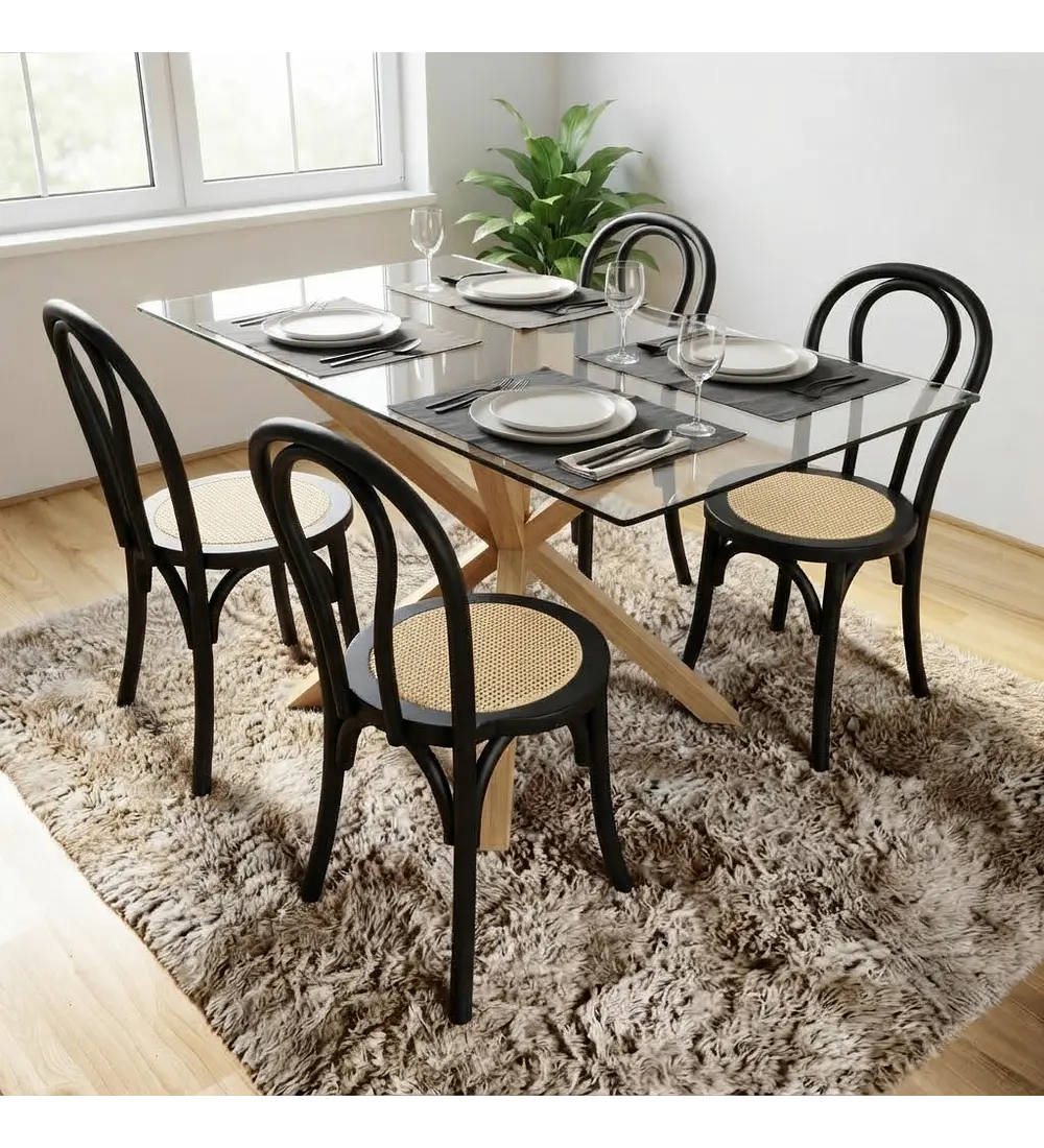 Comedor Madrid 140x90cms + 4 Sillas Amelia