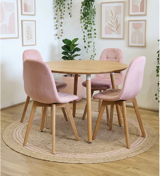Comedor Mesa Expandible (100 - 180cms) + 4 Sillas Capitonne Velvet
