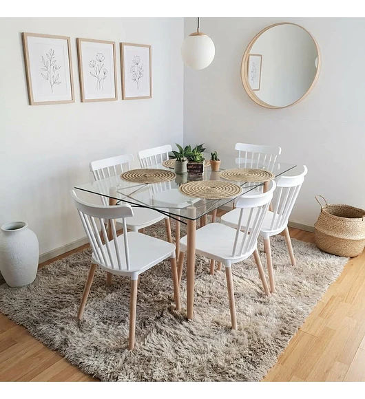 Mesa Crox 160 x 90cms +  6 Sillas Windsor