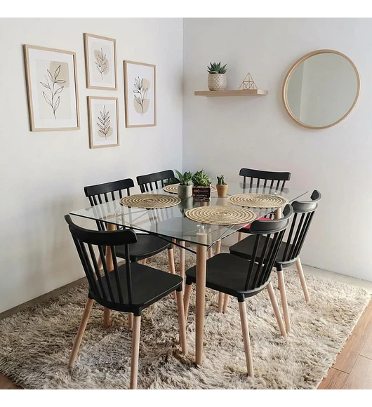 Mesa Crox 140 x 80cms +  6 Sillas Windsor