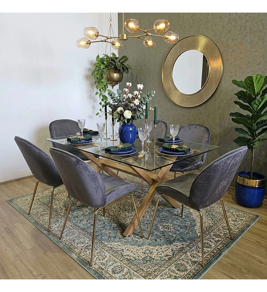 Comedor Medlock 140 x 90cm + 6 Sillas Beetle