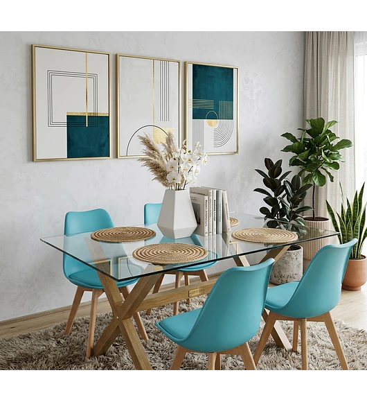 Comedor Medlock 140 x 90cm + 4 Sillas Tulip   