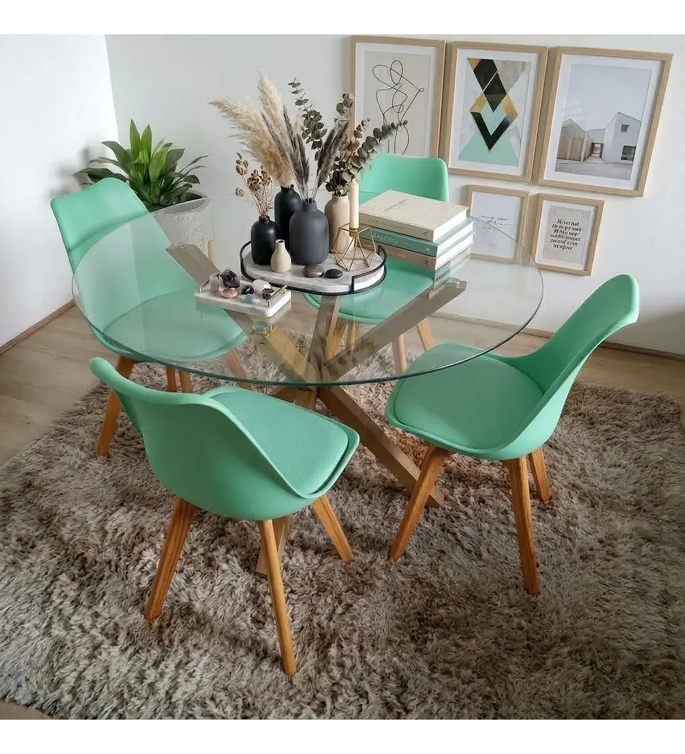 Comedor Warwick 100 cms + 4 Sillas Tulip
