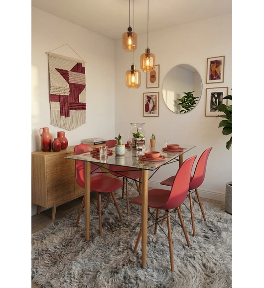 Mesa Crox 160x 90cms + 4 Sillas Eames Clasicas