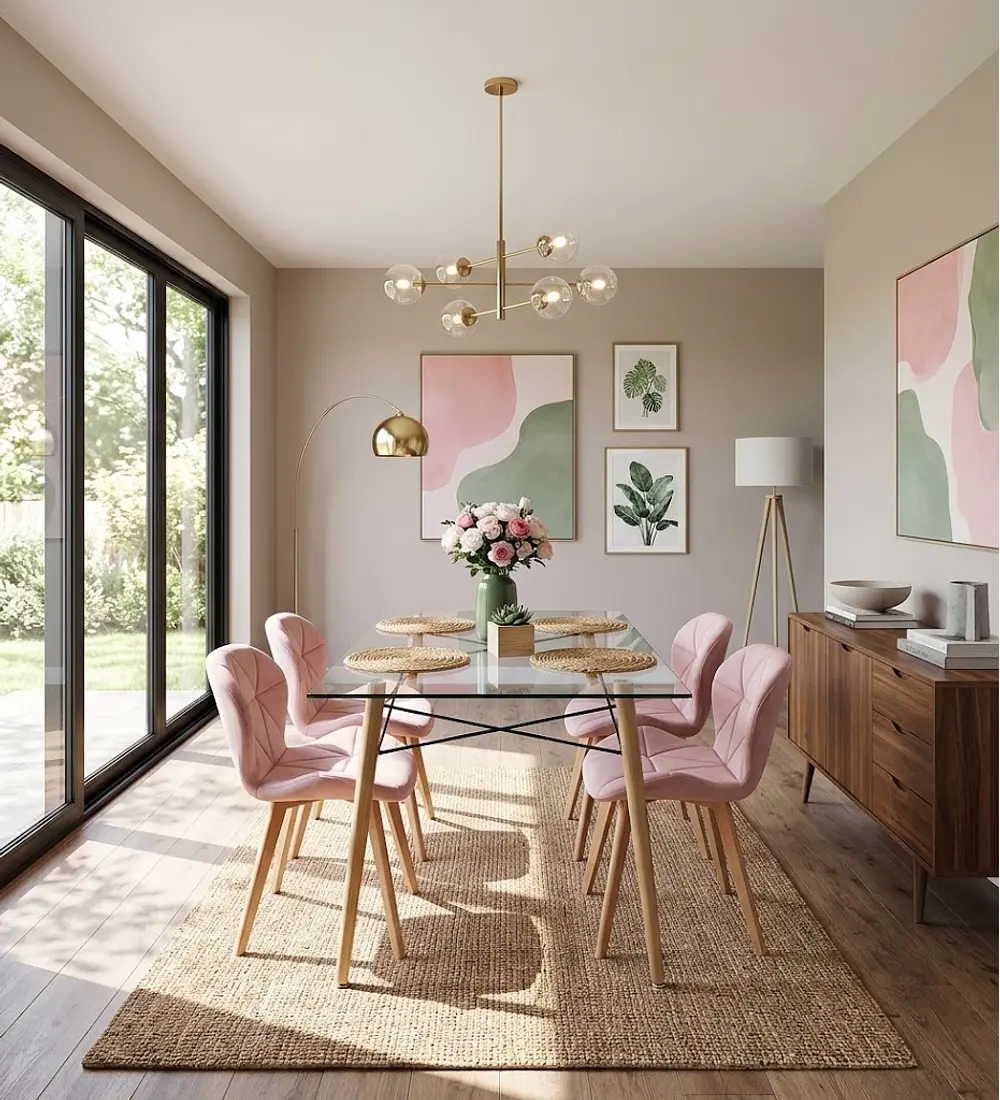 Mesa Crox 140 x 80cms + 4  Sillas Mariposa Velvet 