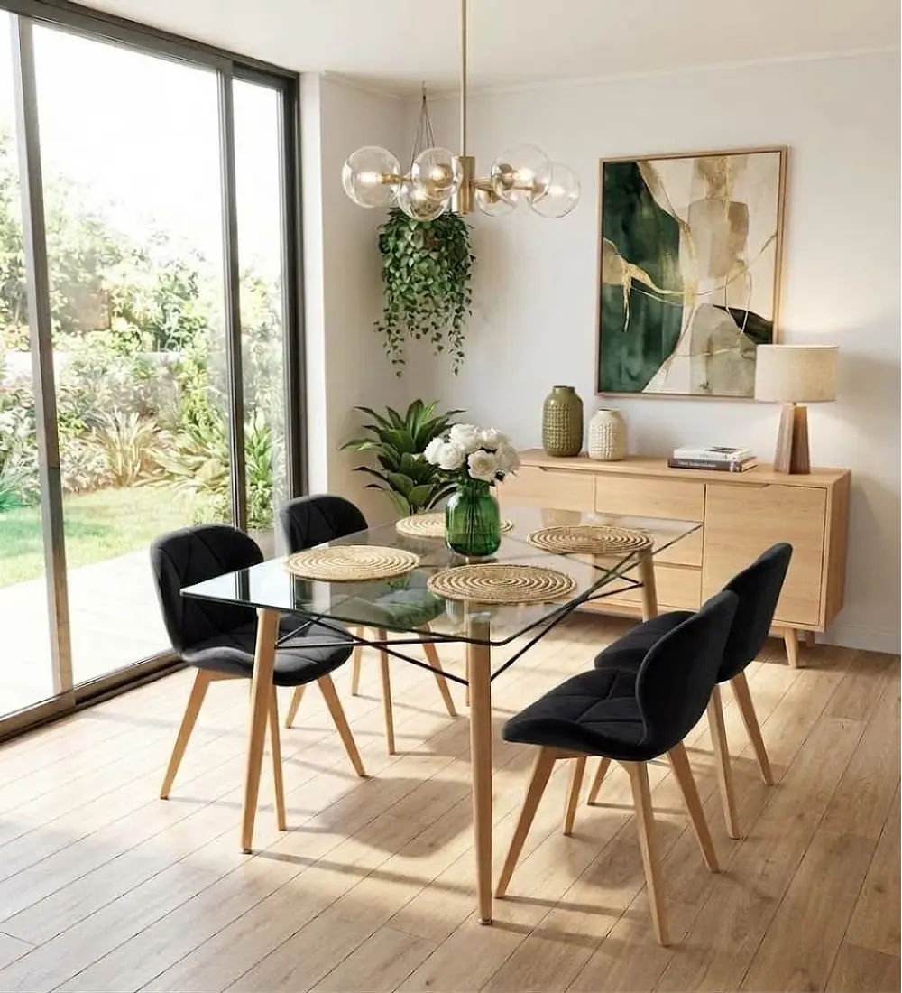  Mesa Crox 140 x 80cms + 4  Sillas Mariposa Velvet 