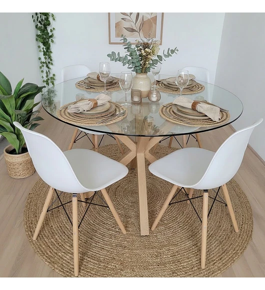 Comedor Warwick 100cms  + 4 Sillas Eames 