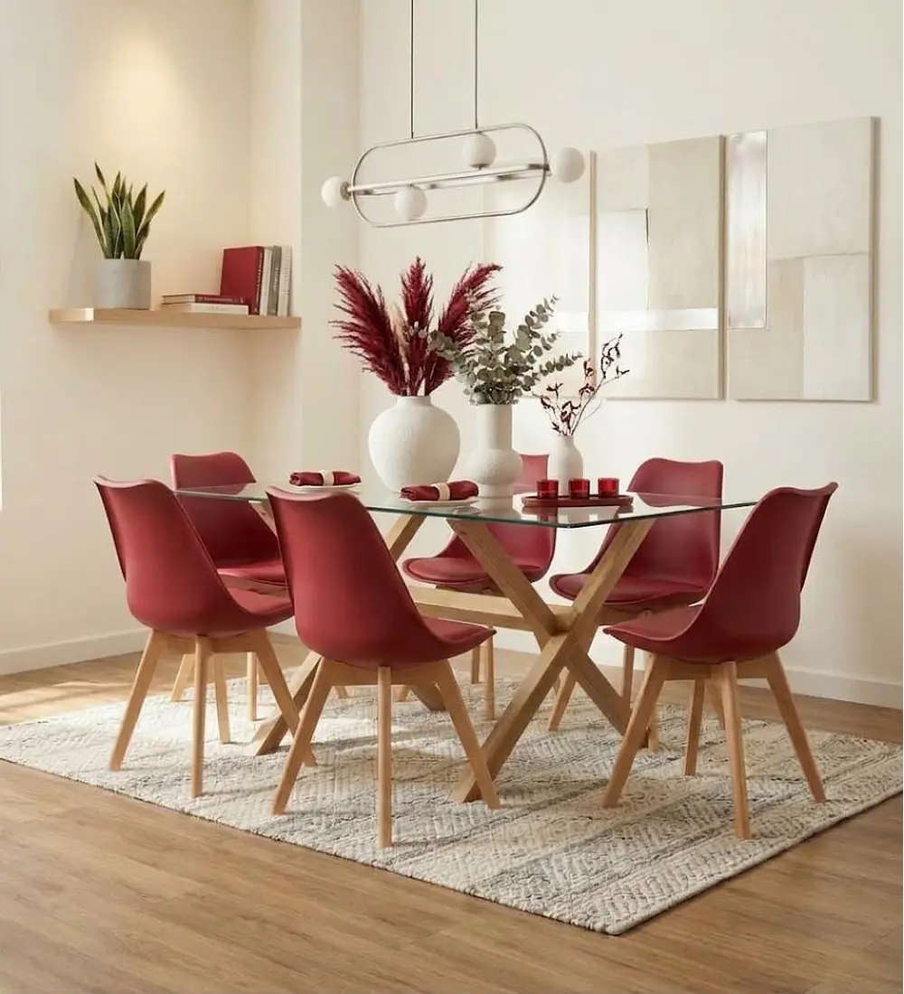 Comedor Medlock 130 x 80cm + 6 Sillas Tulip