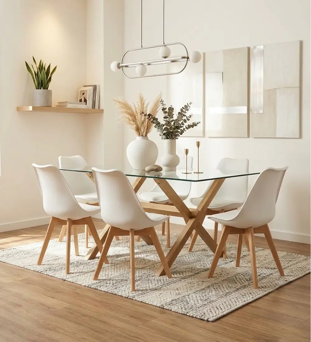 Comedor Medlock 130 x 80cm + 6 Sillas Tulip