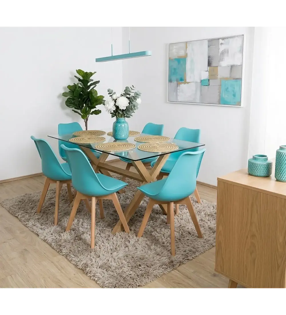 Comedor Medlock 130 x 80cm + 6 Sillas Tulip