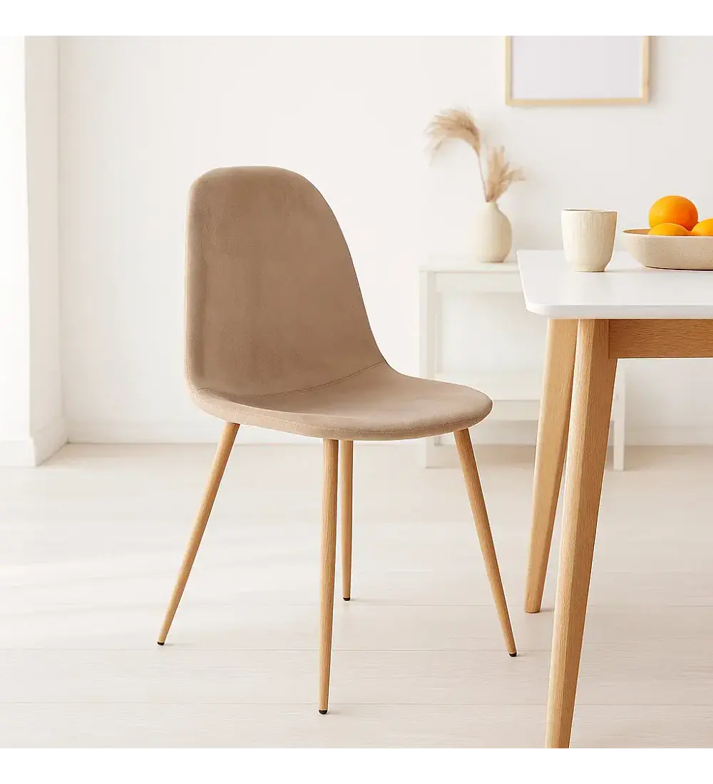 Comedor Warwick Wood 120Cms + 6 Sillas Scoop Velvet Wood
