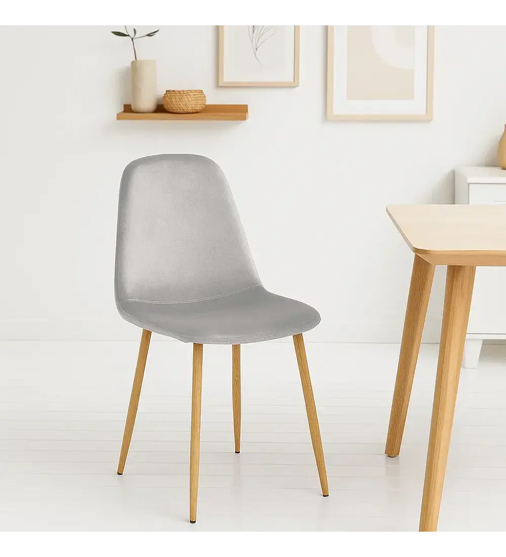 Comedor Warwick Wood 120Cms + 6 Sillas Scoop Velvet Wood