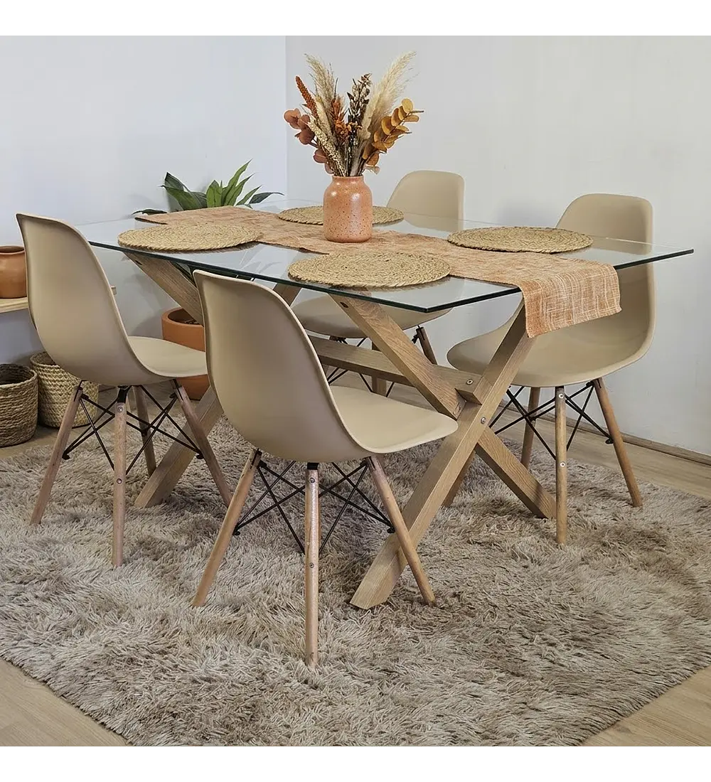 Comedor Medlock 130x80cm + 6 Sillas Eames