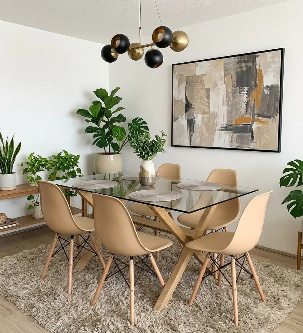 Comedor Medlock 130x80cm + 6 Sillas Eames