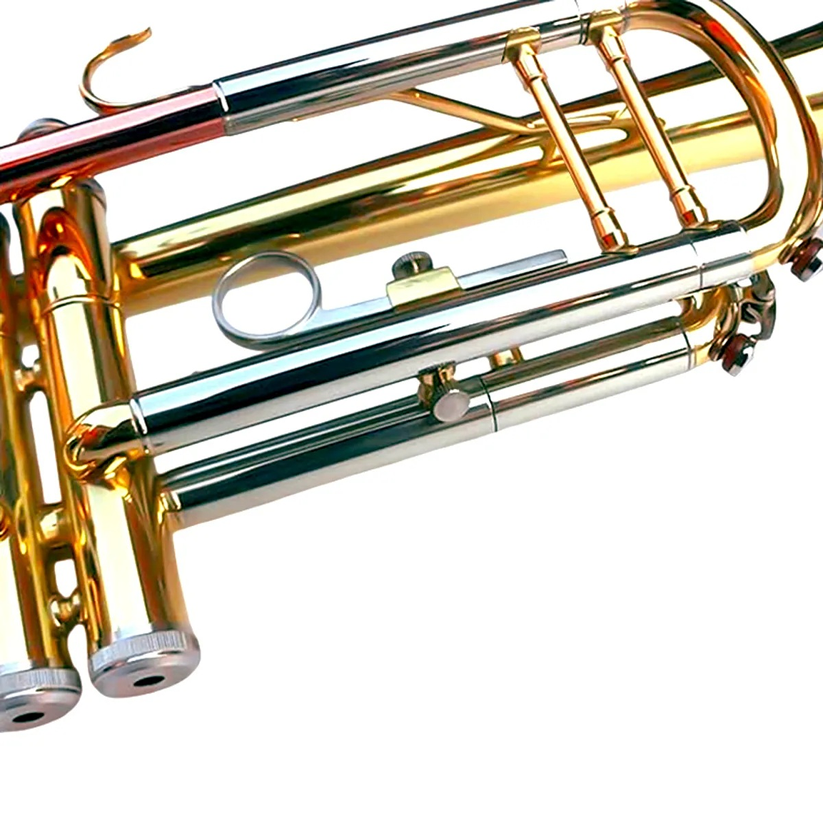 TROMPETA DORADA TRICOLOR CALIFORNIA ORIGINAL AFINADA Y CALIBRADA 2 PUENTES 2