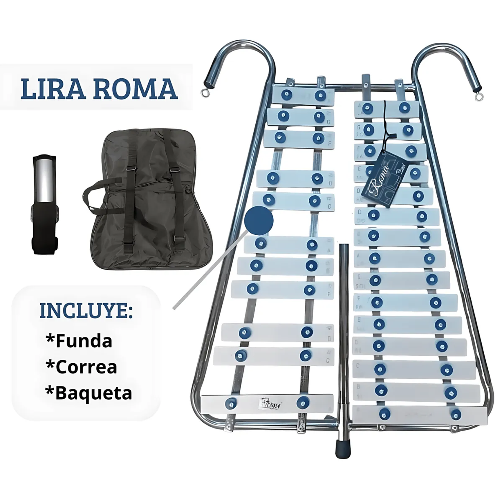 LIRA ROMA AZUL DE BANDA CON CORREA Y FUNDA 1