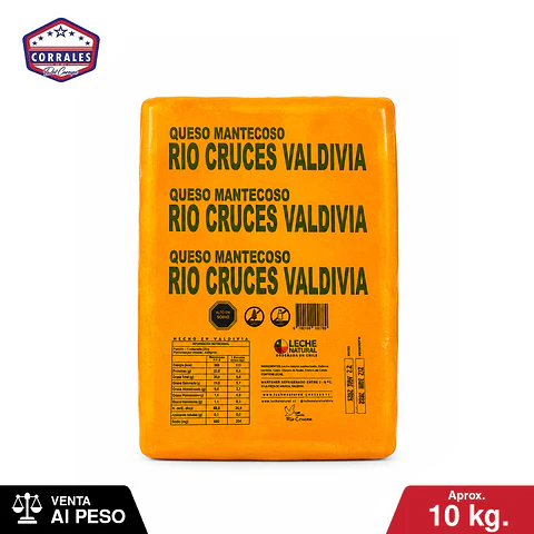 Queso Mantecoso Río Cruces 10 kg - Venta por Mayor | Talca