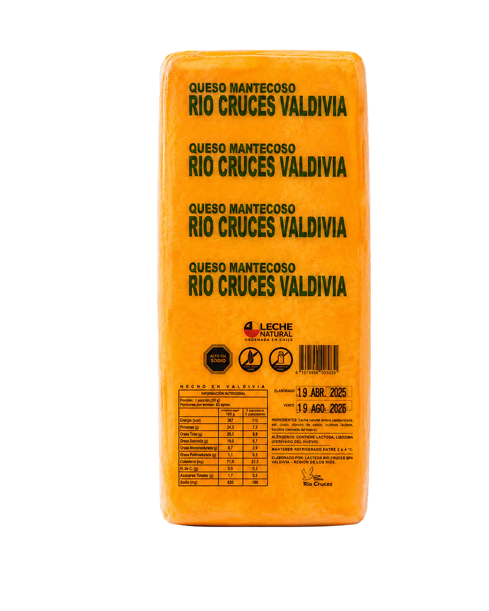 Queso Mantecoso Río Cruces Barra 5 kg - Venta por Mayor | Talca 1