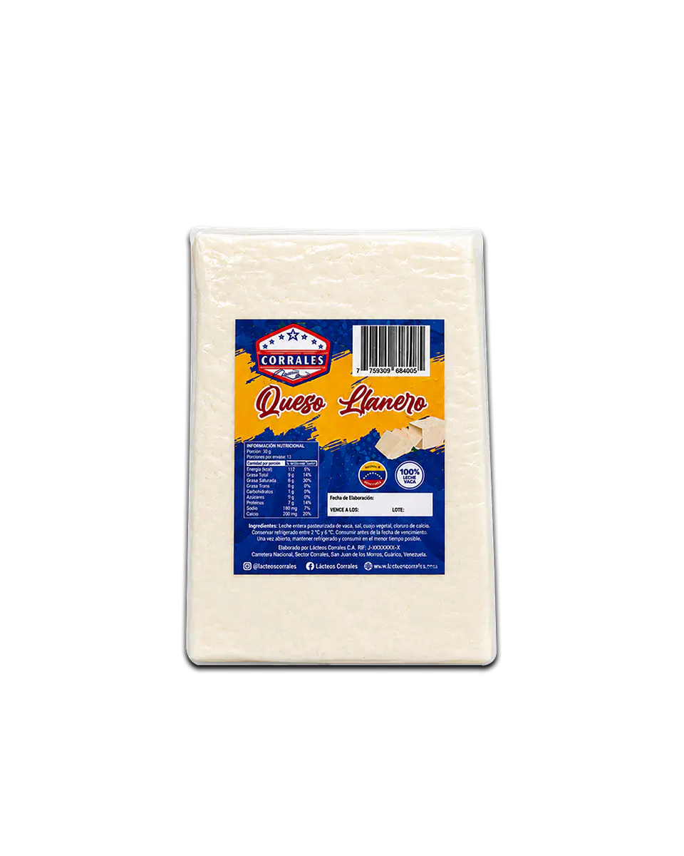 Queso Llanero 1 kg  - Corrales del Campo 1