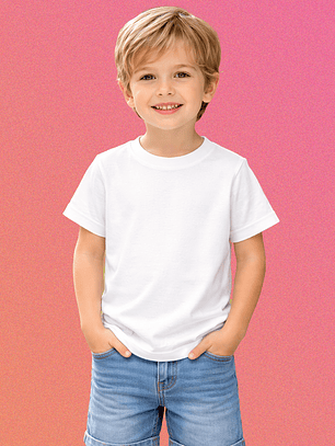 Camiseta de Piel de Durazno Manga Corta Infantil Niño Nacional