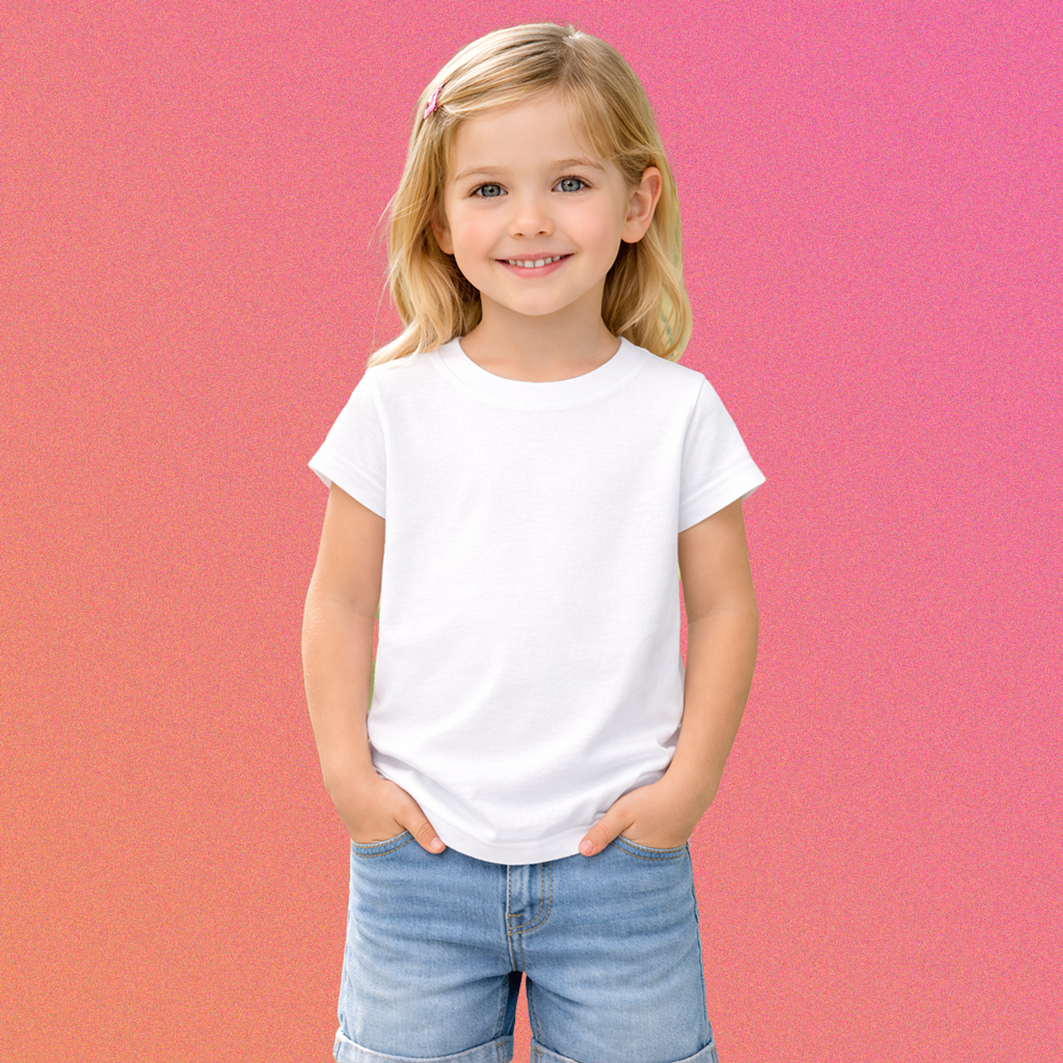 Camiseta de Piel de Durazno Manga Corta Infantil Niña Nacional 2