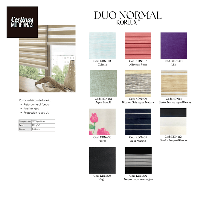 Roller Duo Bicolor Gris rayas Natura 2