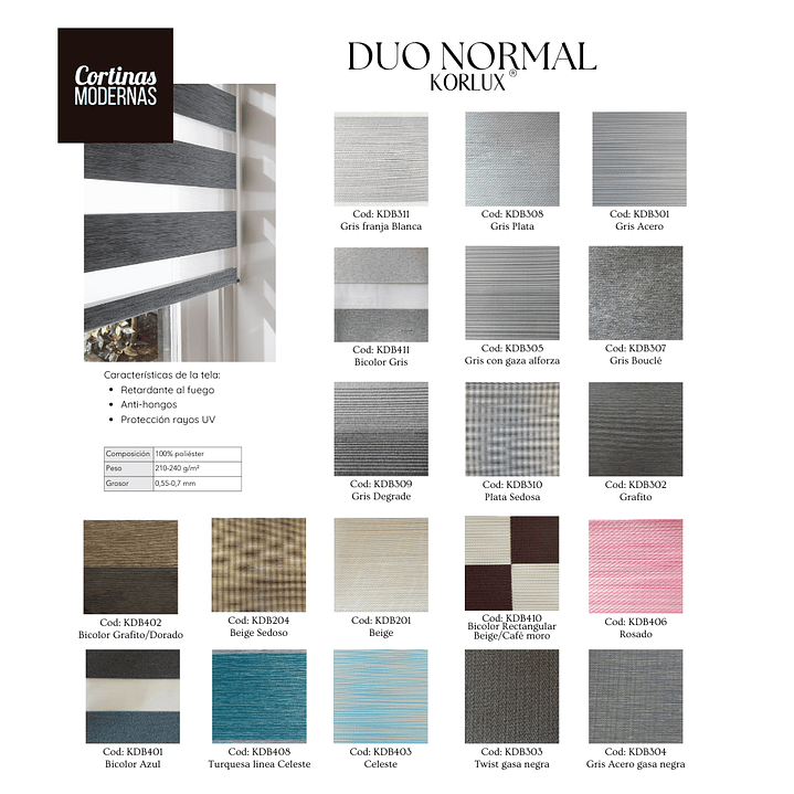 Roller Duo Blackout Gris Acero gasa negra 2