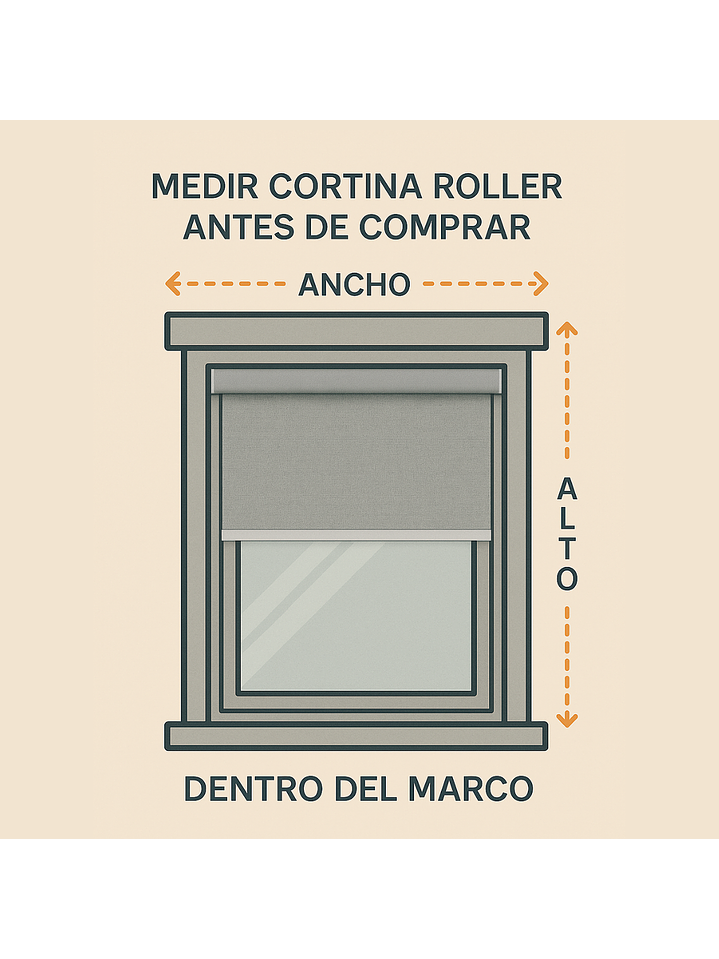 Cortina Roller Blackout Beige 200X200 8