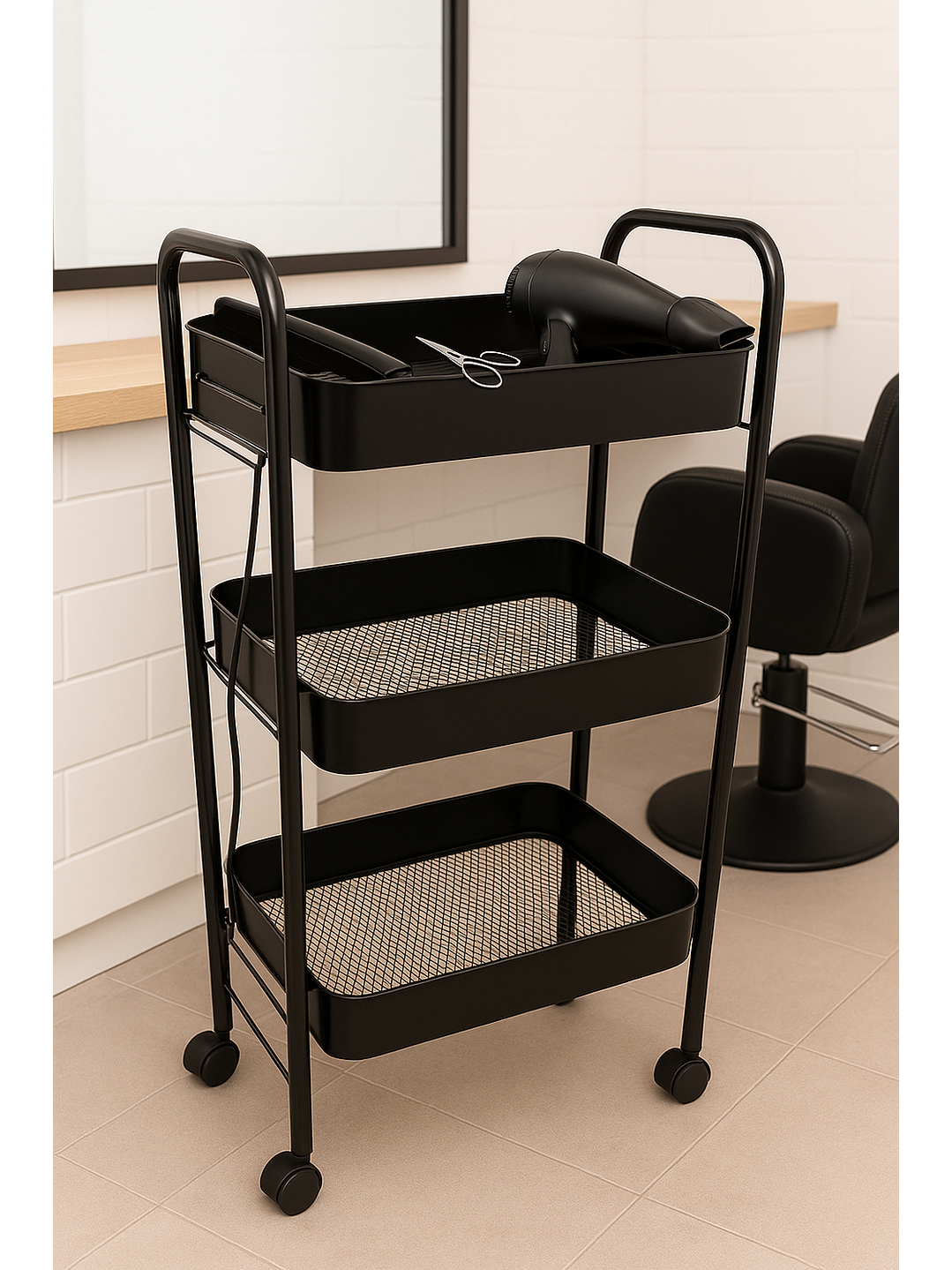 Carrito Carro Organizador Con 3 Estantes Niveles Con Ruedas 3