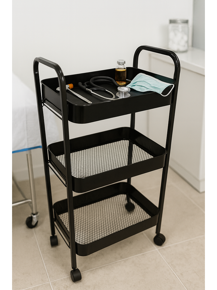 Carrito Carro Organizador Con 3 Estantes Niveles Con Ruedas 4