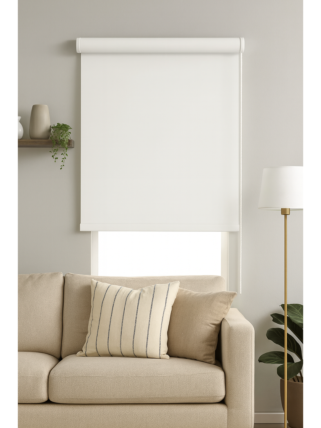 Cortina Roller Blackout Blanca 160X200 1