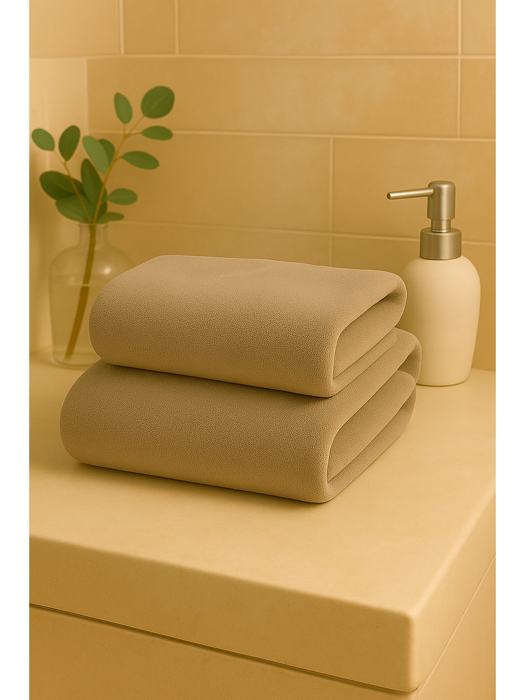 Toalla Taupe Microfibra 100x140 3