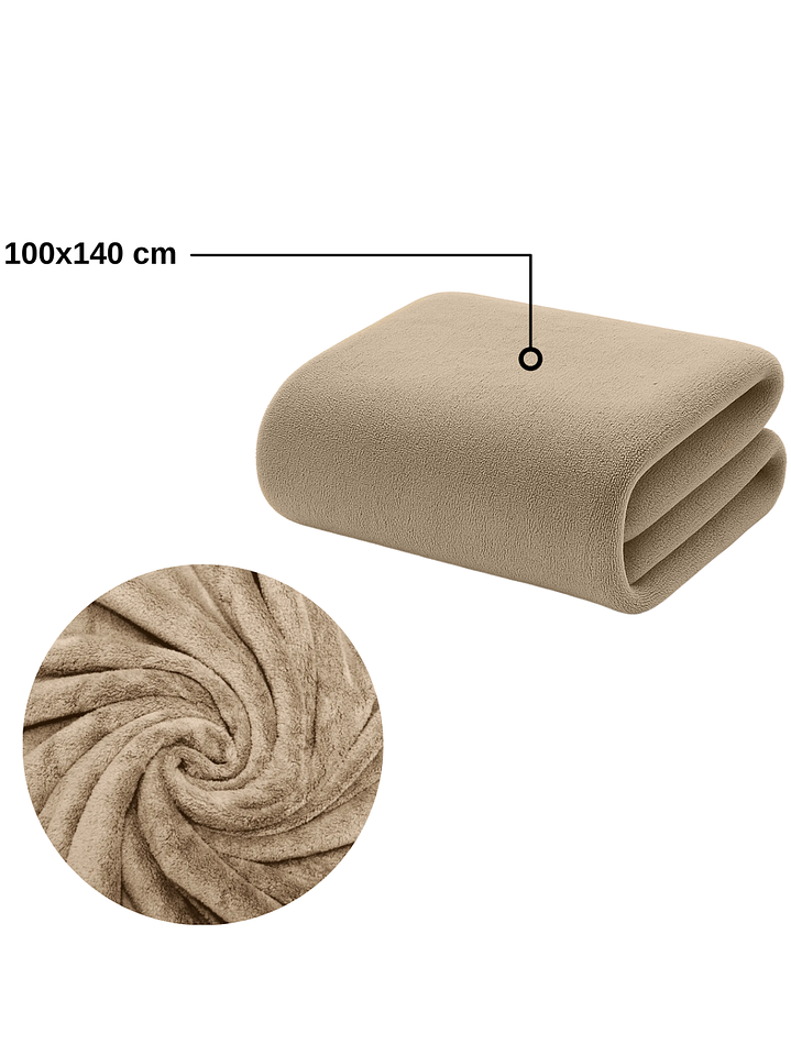 Toalla Taupe Microfibra 100x140 4