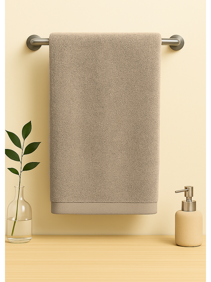 Pack 2 Toalla Taupe Microfibra 100x140 2