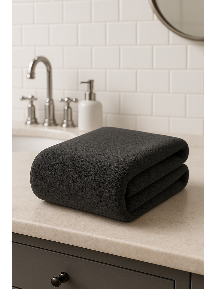 Toalla Negra Microfibra 100x140 1