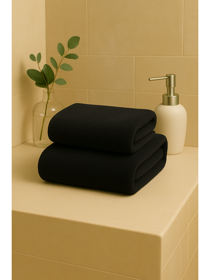 Toalla Negra Microfibra 100x140 3