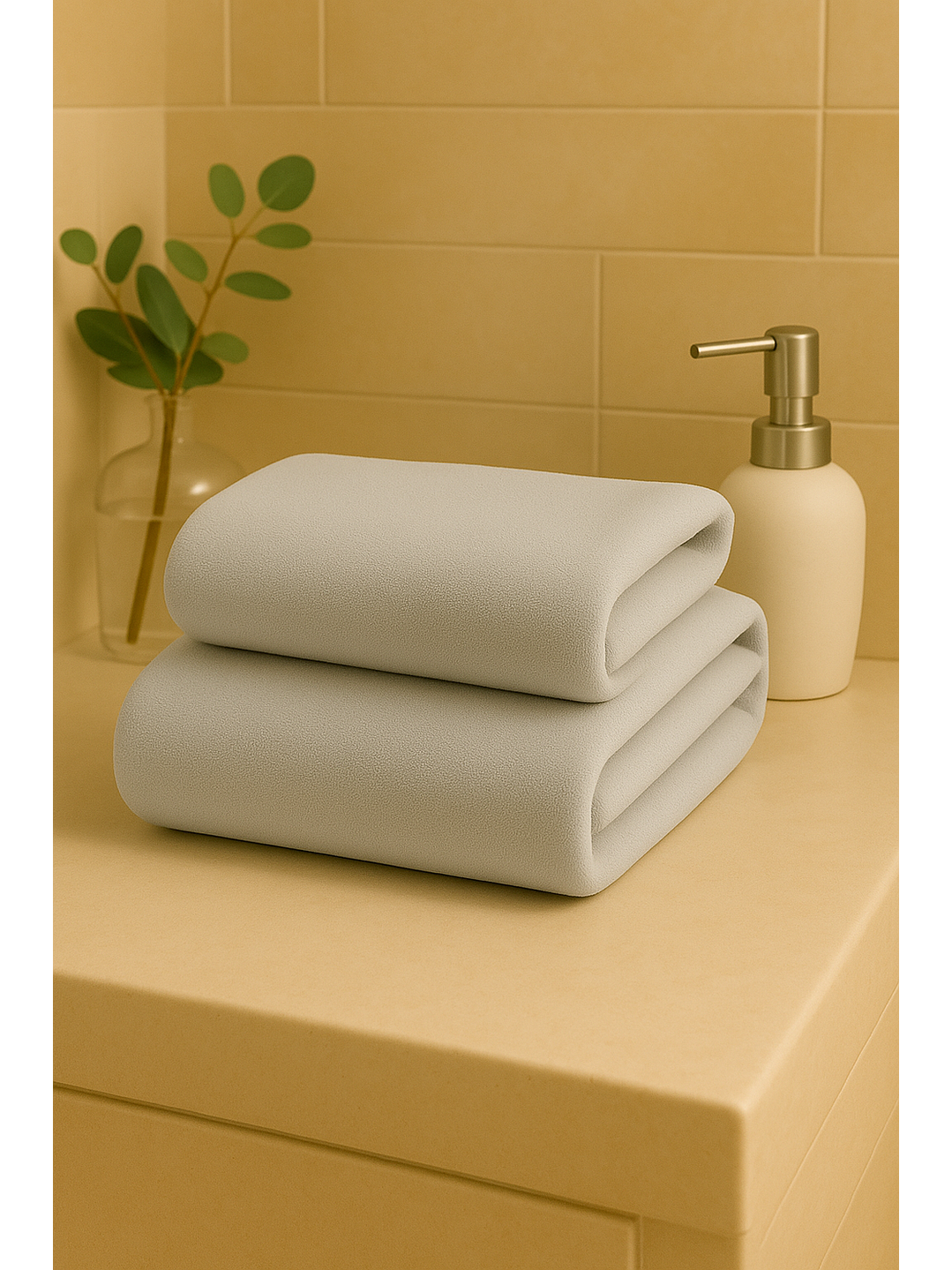 Toalla Gris Microfibra 100x140 3