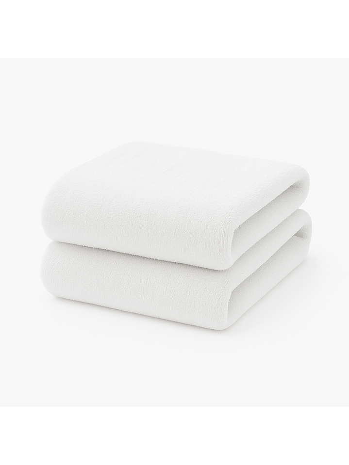 Pack 2 Toallas Blancas Microfibra 070x130 5