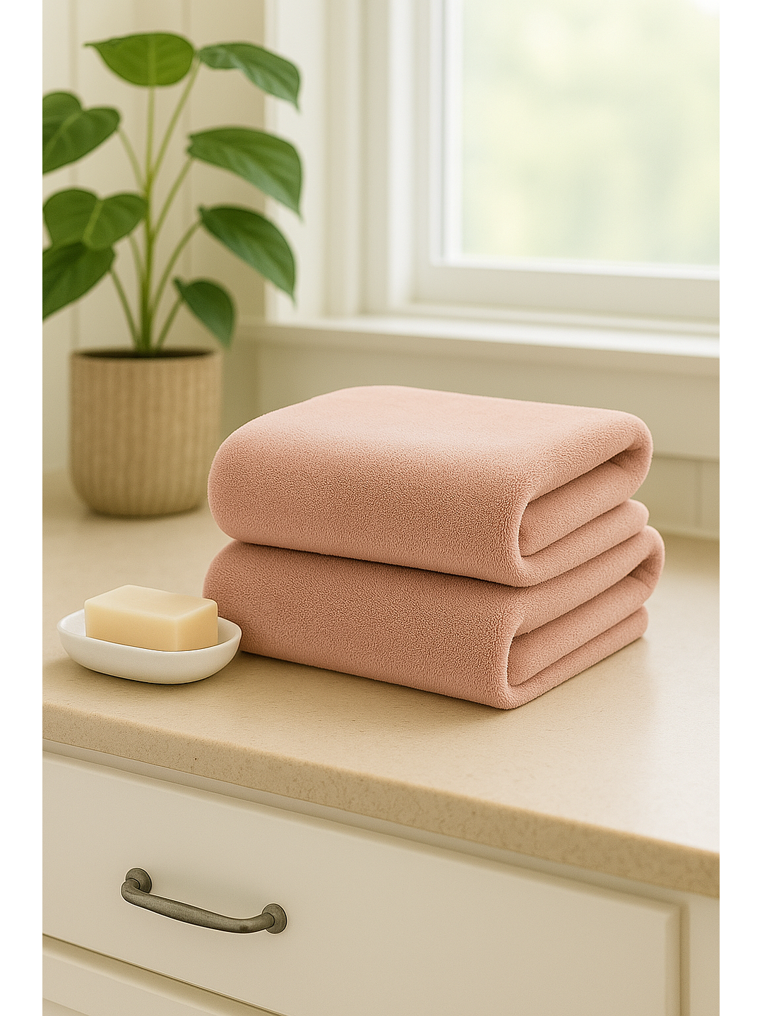 Pack 2 Toallas Rosa Microfibra 070x130 1