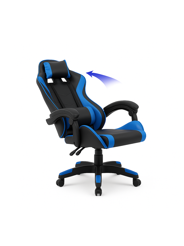 Silla Gamer de Escritorio Reclinable Color Azul 6