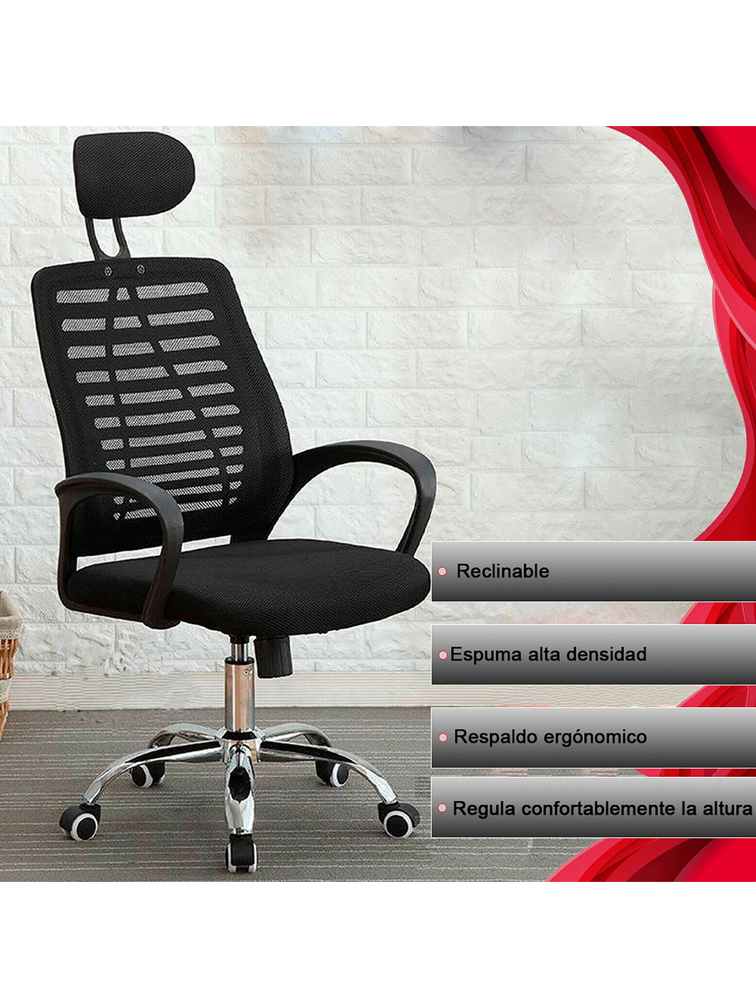 Silla Oficina O Escritorio Respaldo Ergonómico Cabecera Milan 6
