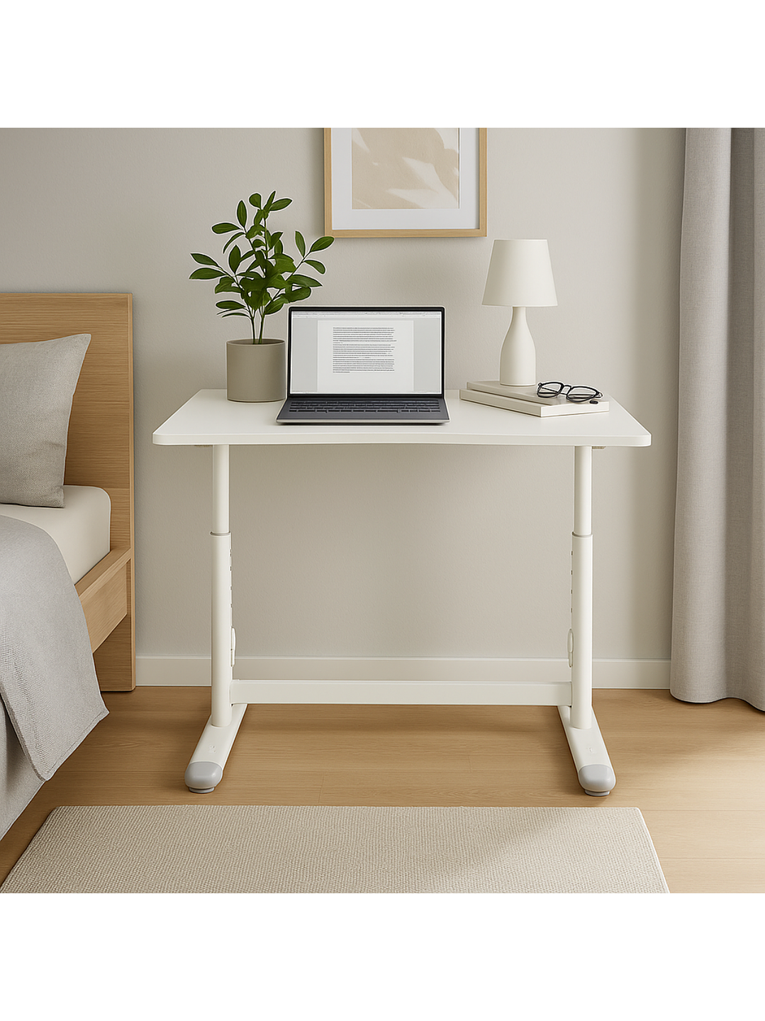 Escritorio con Altura Ajustable 80x60x63-86cm Funcional Bilbao Blanco 7