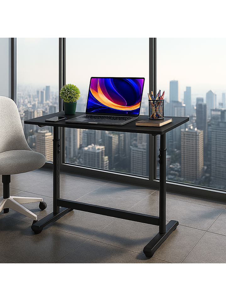 Escritorio con Altura Ajustable 120x60x63-86cm Funcional Toledo Negro 5